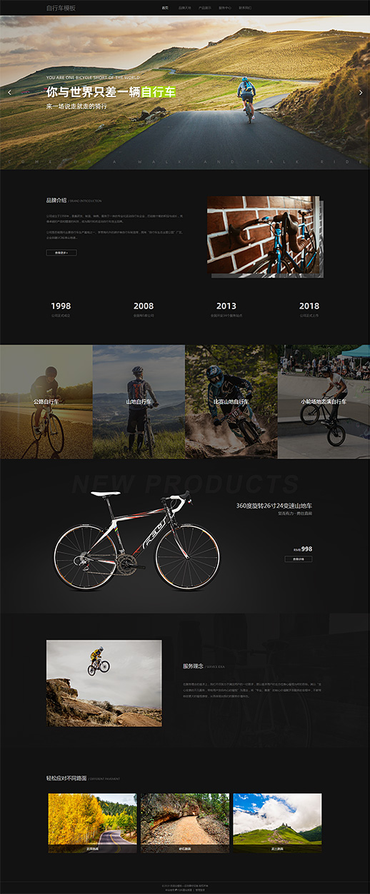 自行车 自适应网站模板