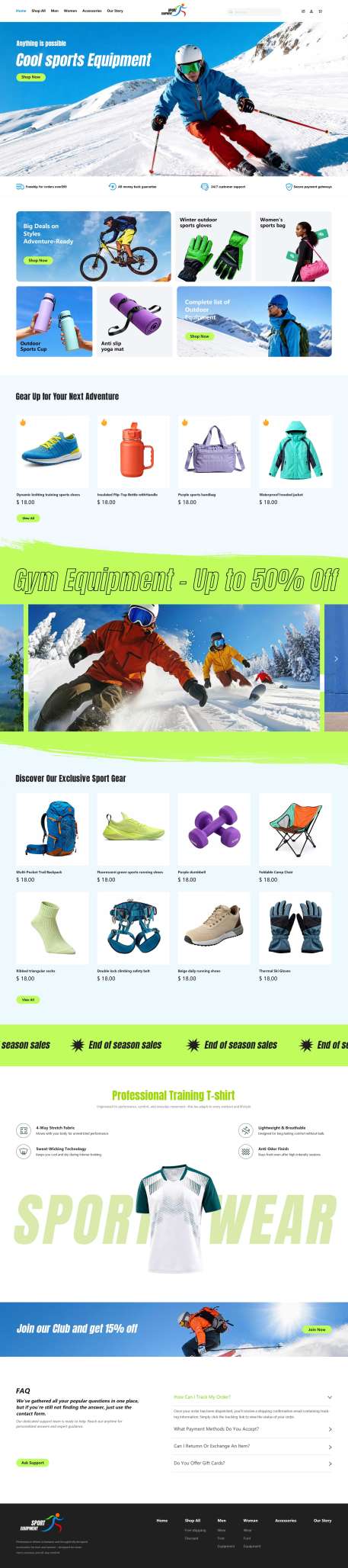 B2C-个性运动装备自适应网页模板