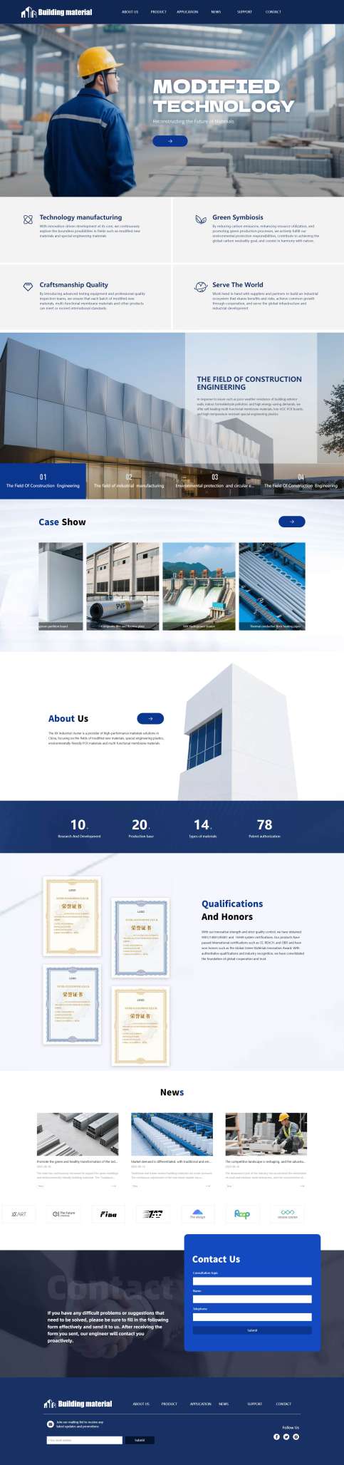 大气外贸B2B建材物料企业自适应模板
