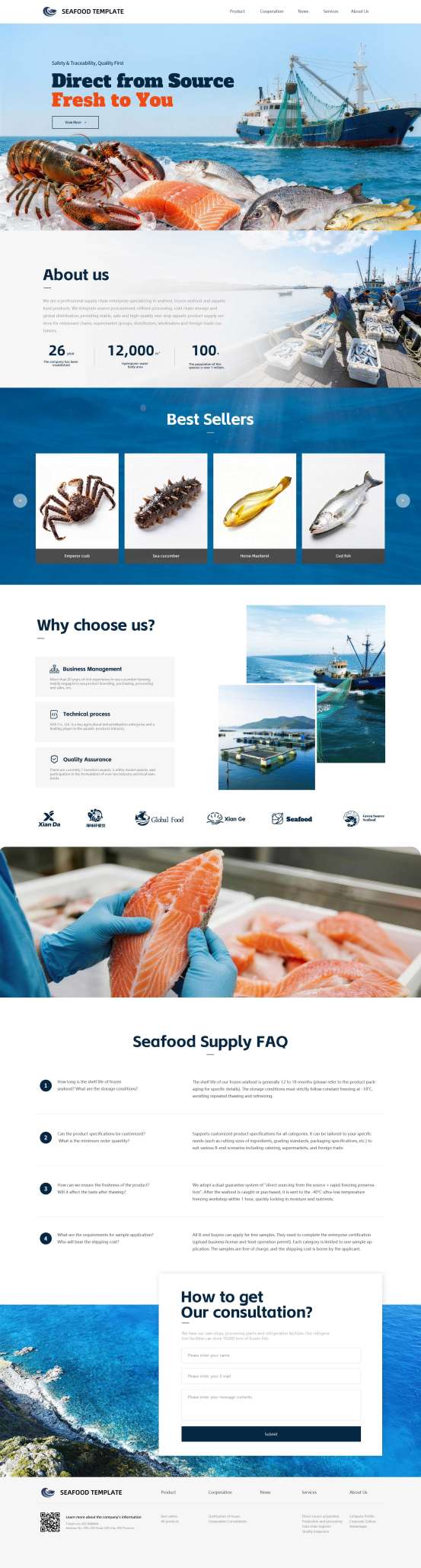 B2B-水产冷冻海鲜食材自适应模板