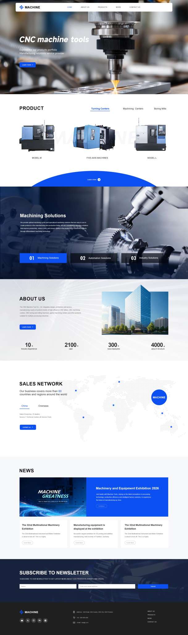 B2B-高端外贸机床设备自适应模板