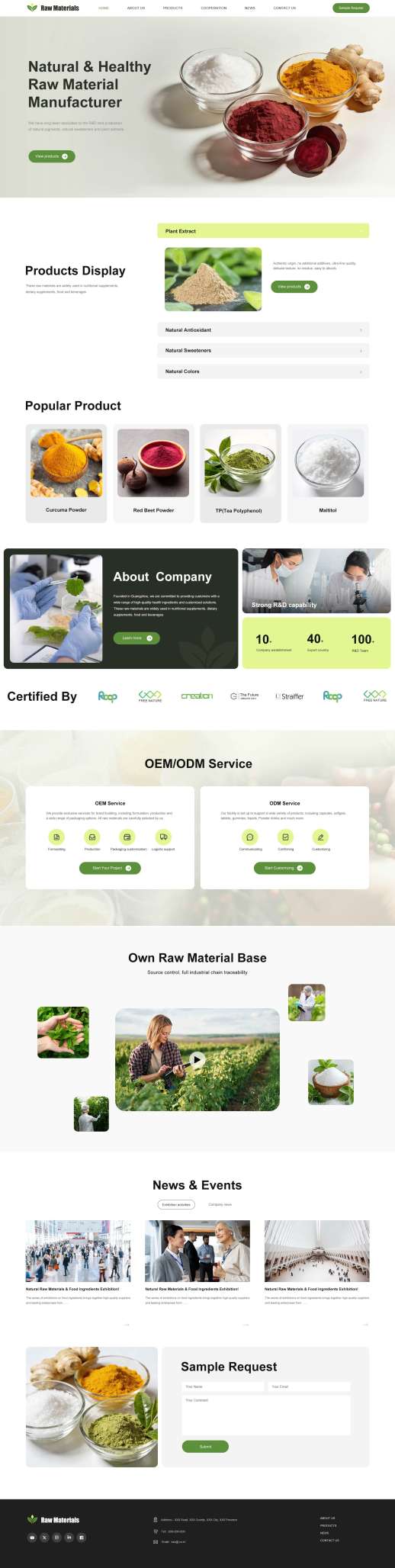 B2B-简约外贸食品添加剂自适应网页模板